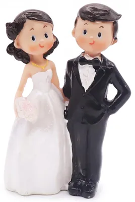 Hochzeitskuchen-Deko Brautpaar Figur, 12 x 6,5 cm