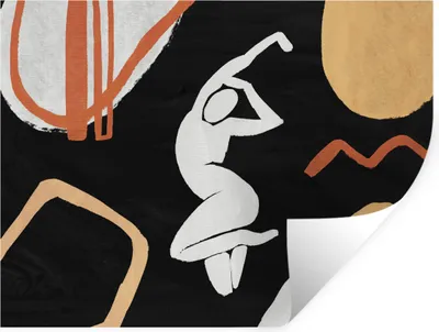 Produktbild von MuchoWow® Wandtattoo Wandsticker Wandaufkleber Kunst - Abstrakt - Menschen 80x60 cm Selbstklebend und Repositionierbar - Faltenfrei