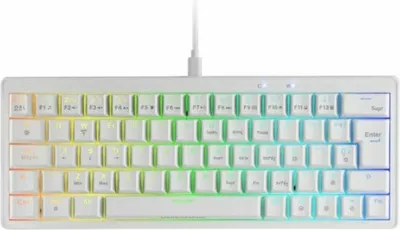Zdjęcie produktu dla Mars Gaming MKMINIPRO, 60%, Przewodowa, USB, Mechaniczna, RGB LED, Biały
