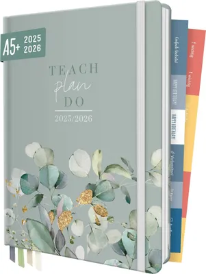 Produktbild von Häfft Lehrer-Planer 2025/2026 / A5+ / Minty Leaves