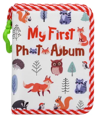 Productafbeelding van Zacht stoffen fotoboek voor babyfoto's (4 x 6 inch), met een schattig dierenmotief. Een stoffen herinneringsboek voor de babyborrel, geschikt voor pasgeborenen, peuters en kinderen