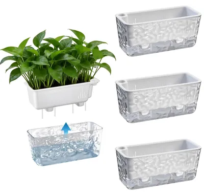 Zdjęcie produktu dla Omgoods - Zestaw 3 doniczek samonawadniających - 28 cm, do użytku wewnątrz i na zewnątrz