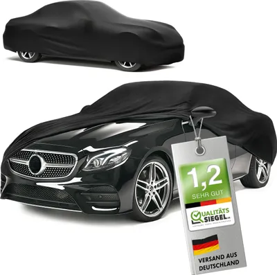 Produktbild von WALSER Premium Abdeckung Auto Indoor Stretch Plus Qualitätssieger * - Autoplane Indoor Abdeckplane Car Cover Auto Abdeckung Stoff Autogarage Größe 3 schwarz