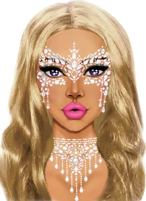 Produktbild von Glitzersteine für Gesicht Make-up Festival weiss - Einheitsgröße