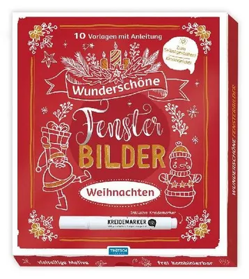 Produktbild von Trötsch Wunderschöne Fensterbilder mit Kreidemarker Mappe mit Vorlagen und Kreidemarker Weihnachten