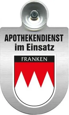 Produktbild von Einsatzschild Windschutzscheibe incl. Saugnapf - Apothekendienst im Einsatz - 309397 -  Regionen nach Wahl Color - Region Franken