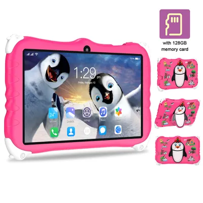 Obrázek produktu pro Dětský tablet, 7", Android 10, 4 GB + 64 GB, 1960 x 1080, vysoce jasná obrazovka, výukový tablet, bezpečná ochranná konstrukce, baterie 5000 mAh s velkou kapacitou, rodičovská kontrola, rozsáhlé předinstalované aplikace, tablet pro děti