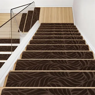 Treppenmatten 15er-Pack, 76x20 cm, selbstklebend, rutschfest, waschbar