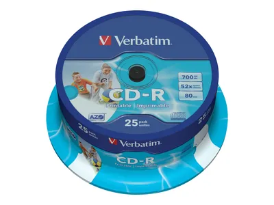 Immagine prodotto di VERBATIM CD-R(25-Pack)Spindle/Printable/52x/700MB/DLP