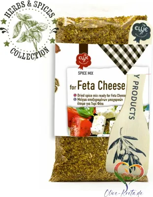 Produktbild von ELLIE 14506 Gewürzmischung für Feta-Käse 100g mit Holzspatel von Kreta