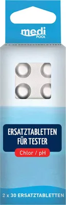 Produktbild von mediPOOL Tabletten für Tester Chlor/pH  2x 30 Stück, Testtabletten, DPD 1, Phenol Red