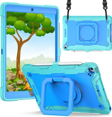 Obrázok produktu pre Puzdro pre iPad Mini 6 8,3" so stojanom a ramenným popruhom Modré