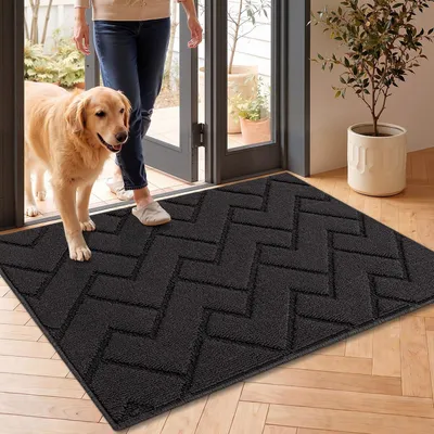 Produktbild von Schmutzfangmatten für den Innenbereich, Reinigungsmatten, Schmutzschleuder, rutschfest, maschinenwaschbar, wasserabsorbierend, Fußmatten für Eingangsbereiche, Flure, Eingänge, Küchen