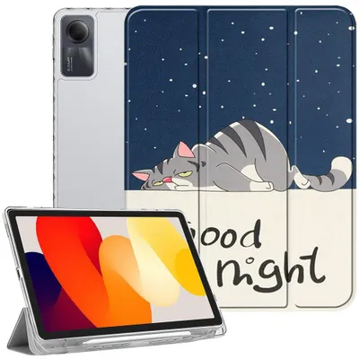 Image de Coque pour Xiaomi Redmi Pad SE 11 Pouces, Protection avec Fonction Support - Motif Chat
