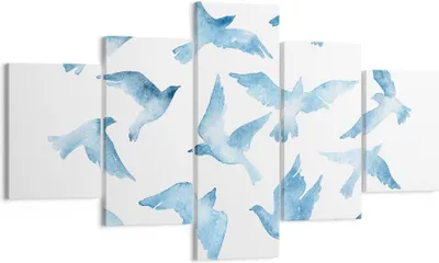 Produktbild von Bild auf Leinwand - Leinwandbild - Vögel digital Wolke Taube - 125x70cm - Wand Bild - Wanddeko - Leinwanddruck - Bilder - Kunstdruck - Wanddekoration - Leinwand bilder - Wandkunst - EA125x70-3125