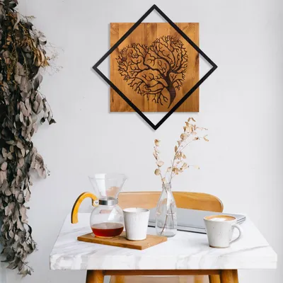 Obrázok produktu pre Wallity, Strom- SKL2125, farba orech,čierna, Ostatné bytové dekorácie, 54 x 54 cm, 50% dreva (hrúbka: 1