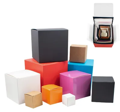 Imagen del producto de Conjunto de 10 cajas de regalo en diferentes tamaños y colores