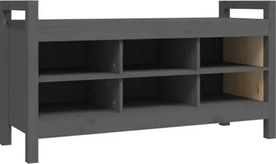 Obrázok produktu pre vidaXL Lavica do predsiene sivá 110x40x60 cm Masívne borovicové drevo