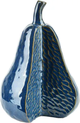 Image de Figurine décorative en céramique Saggio Pear 13,5 x 12 x 21 cm, bleu marine, 1 pièce