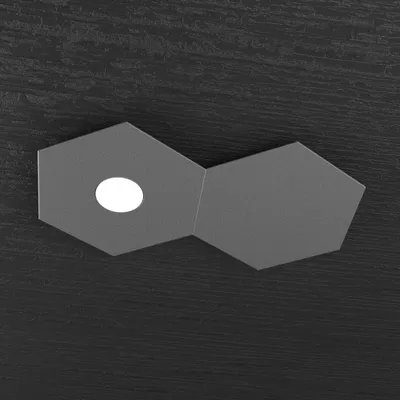 Immagine prodotto di Plafoniera Moderna 2 Moduli Hexagon Metallo Grigio Antracite 1 Luce Led 12W