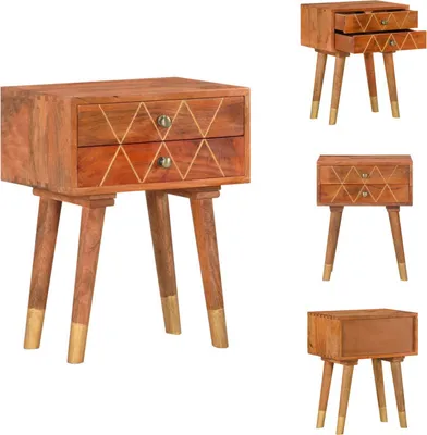 Zdjęcie produktu dla vidaXL Szafka nocna 43×30×58 cm z litego drewna mango - Szafki nocne