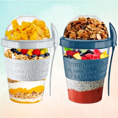 Imagen del producto de Tarros reutilizables para yogur con cuchara