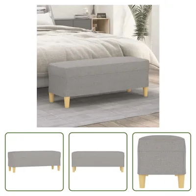 Produktbild von The Living Store Sitzbank Hellgrau 100x35x41 cm Stoff