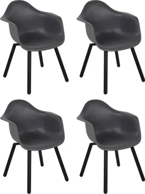 Produktbild von Lesli Living Design-Stuhl im 4er-Set "Montreux" grau/anthrazit