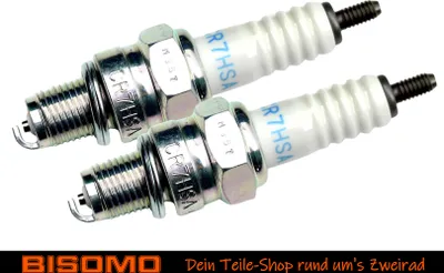 Produktbild von 2x NGK Zündkerze CR7HSA, Gewinde Ø 10mm, Widerstand 5 KOhm, entstört, für Mofa, Roller, Moped, Motorrad, Scooter, SC, Quad, ATV