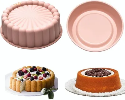 Productafbeelding van Siliconen Charlottevorm, aardbeien-shortcake bakvorm, bakvorm voor flan, roze