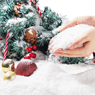 Kunstschnee 170 g, Kunststoff, für Weihnachtsbaum & Deko