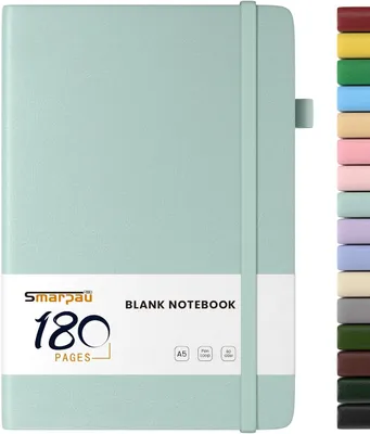 Immagine prodotto di Quaderno a copertina rigida, formato A5, 180 pagine bianche, carta da 80 g/m², ideale per appunti