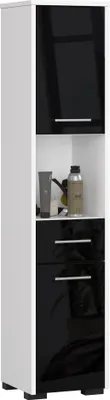Immagine prodotto di Mobile bagno FIN 2D 1D 1H bianco nero lucido elegante e funzionale