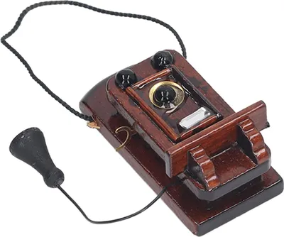 Zdjęcie produktu dla miniaturowy telefon do domku dla lalek 1:12, zabytkowy uchwyt ścienny, dekoracja telefonu