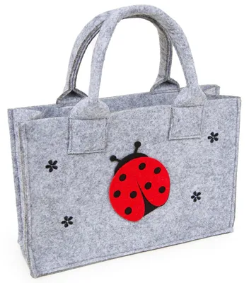 Produktbild von Kleine Filztasche Marienkäfer Glücksbringer - Geschenktasche Filz Kinder und Erwachsene 21 x 14 x 6 cm