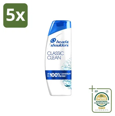 Zdjęcie produktu dla 5 sztuk szamponu Head & Shoulders Classic Clean - 400 ml - zestaw ekonomiczny