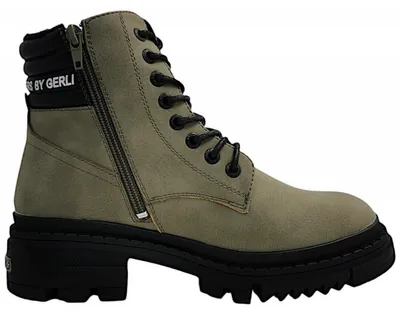 Image de Dockers par Gerli Damenschuhe : Bottines à lacets, couleur verte, style décontracté