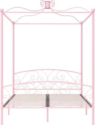 Produktbild von "SALE 2026"Klassische Betten - Rosa Himmelbett-Gestell - Doppelbett Rosa Metall 160x200cm Stabli Möbel1640028