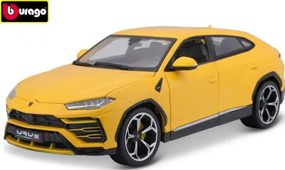 A yellow Lamborghini Urus toy car is displayed on a white background.