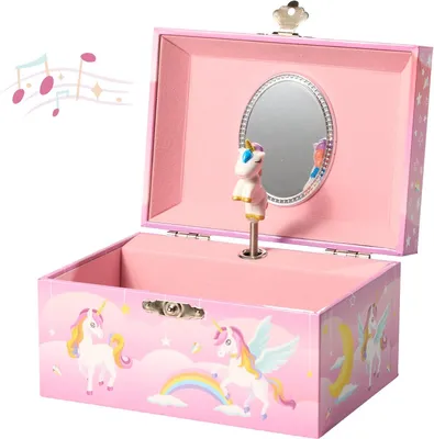 Produktbild von ChimeDream Spieluhr Einhorn Sky Dreamer | Schmuckkästchen für Mädchen | Spielt „Twinkle Star“ Melodie | 14,8 x 10,6 x 8,5 cm