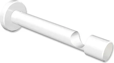 Produktbild von Interdeco Träger, Halterung mit 9 cm Abstand, Schraubkappenträger für Gardinenstangen 20 mm Ø, 1-läufig, Weiß, Modell Prestige