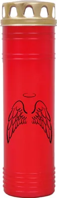 Produktbild von Grabkerze Rot, Brenndauer: 170 Stunden ( 7 Tage ), Motiv: Engelsflügel