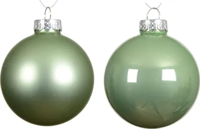 Produktbild von Weihnachtskugeln Glas 10cm 4 Stück - Matchagrün