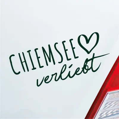 Produktbild von Auto Aufkleber Chiemsee verliebt Herz See Sea Liebe Car 19x8 cm Dunkelgrün Sticker Heckscheibenaufkleber