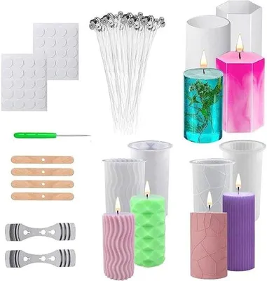 Produktbild von Bubble Candles Set mit Silikon-Malls für DIY Kerzen machen - Kreative Kerzenformen für Zuhause Dekoration und Handwerk Projekte (6 Stk)
