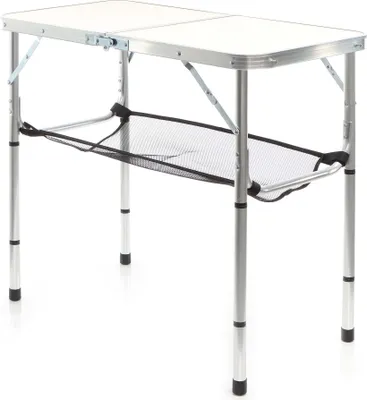 Produktbild von Stół kempingowy Toboli biały 80x40cm z regulacją wysokości do 31/45/56/70 cm aluminiowy stół składany Stół składany na zewnątrz na kemping, do ogrodu i na balkon