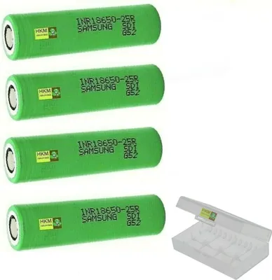 Produktbild von 4 x Samsung SDI INR18650-25R Li Akku 2500 mAh 3,6 V / 3,7 V 22A mit Transportbox