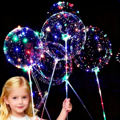 Productafbeelding van Ballonnen met ledlicht, 3 lichtstanden, voor feestdecoratie