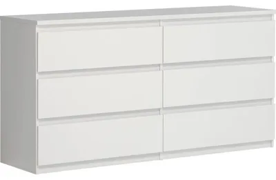 Image de CHELSEA Commode 6 tiroirs - blanc mat - 154 x 42,2 x 79,9 cm