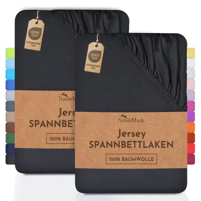Productafbeelding van 2-Pack Jersey Hoeslakens 100% Katoen in Diverse Maten en Kleuren